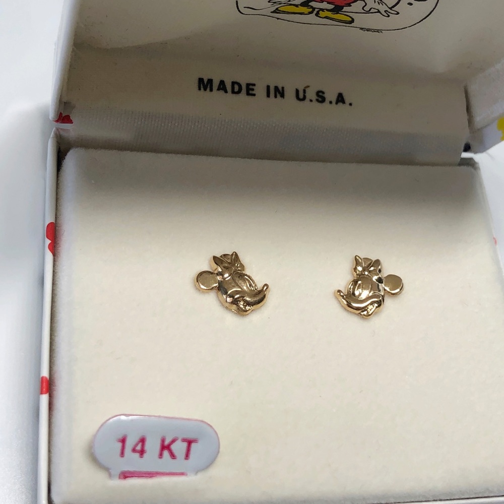 14kt Gold Minnie Mouse Earrings (head only)